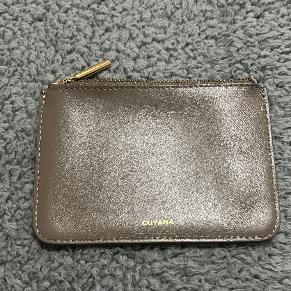 Cuyana Taupe Leather Pouch